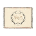 Mr. & Mrs. Woven Blanket — Personalized Wedding Throw with Laurel Seal