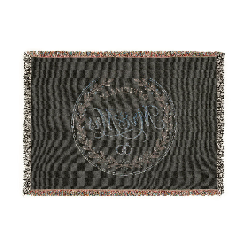 Mr. & Mrs. Woven Blanket — Personalized Wedding Throw with Laurel Seal