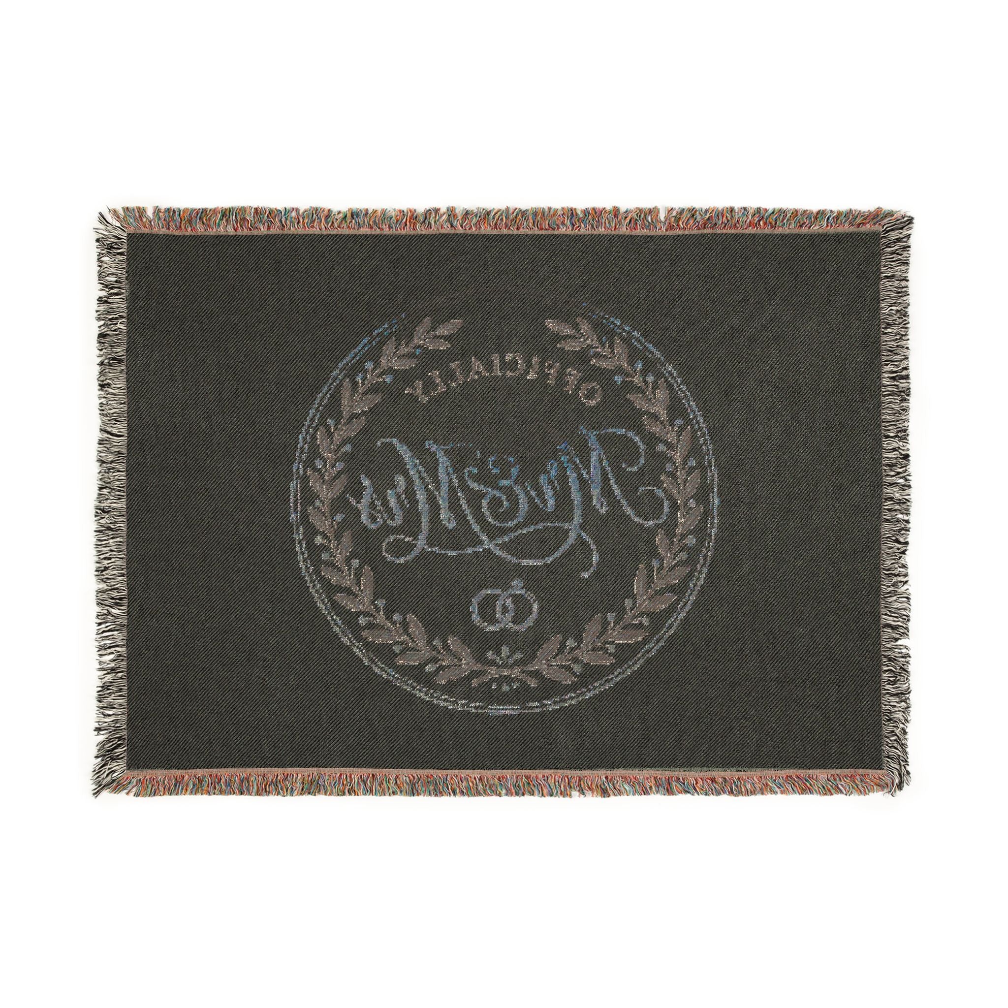 Mr. & Mrs. Woven Blanket — Personalized Wedding Throw with Laurel Seal