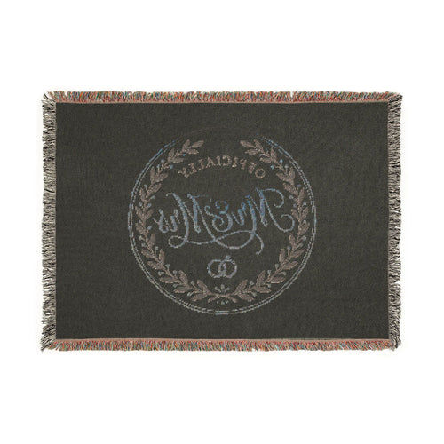 Mr. & Mrs. Woven Blanket — Personalized Wedding Throw with Laurel Seal